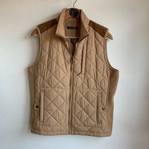 Lauren by Ralph Lauren Beige Hunting quilted vest